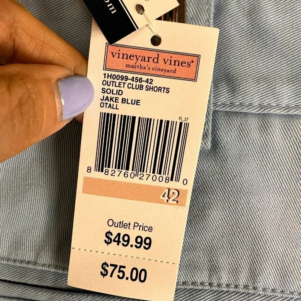 Vineyard Vines Men's Light Blue Chino Shorts Size 42 NWT - Picture 9 of 10